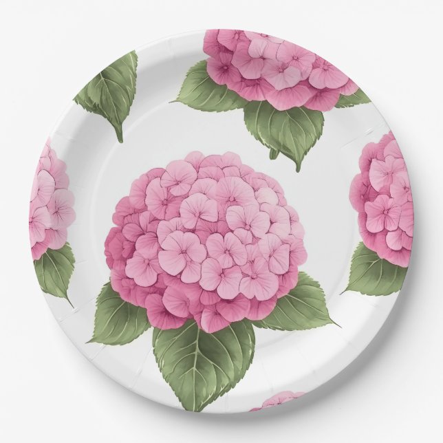Assiettes En Carton Plaque de papier florale personnalisée (Devant)