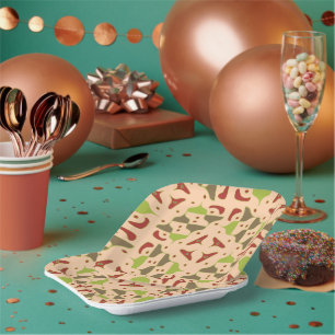 Assiettes En Carton Plaque de papier graphique moderne Boho Retro
