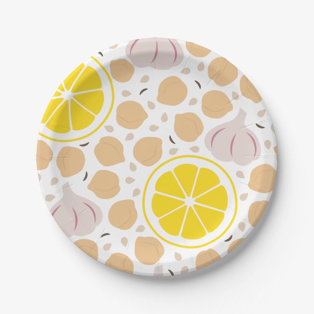 Assiettes En Carton Plaque de papier Hummus (Devant)