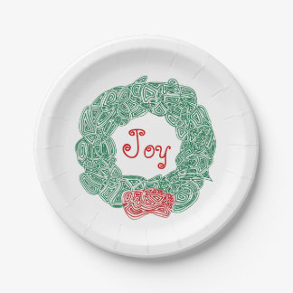 Assiettes En Carton Plaque de papier Joie Wreath Christmas