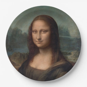 ASSIETTES EN CARTON PLAQUE DE PAPIER : LEONARDO DA VINCI : LA MONA LIS