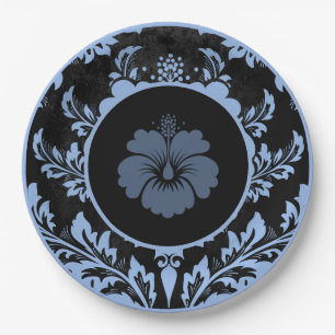Assiettes En Carton Plaque de papier mariage à motif floral noir et ro
