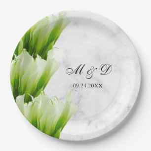 Assiettes En Carton Plaque de papier Mariage blanche Calla Lily Floral