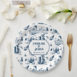Assiettes En Carton Plaque de papier Mariage personnalisée de la Marin
