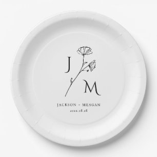 Assiettes En Carton Plaque de papier monographique minimaliste personn