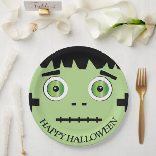 Assiettes En Carton Plaque de papier monstre Halloween