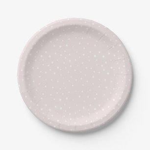 Assiettes En Carton Plaque de papier Motif Blush & White Mod Pois