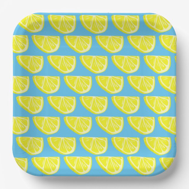 Assiettes En Carton Plaque de papier Motif citron (Recto)