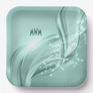 Assiettes En Carton Plaque de papier Motif vert Personnaliser