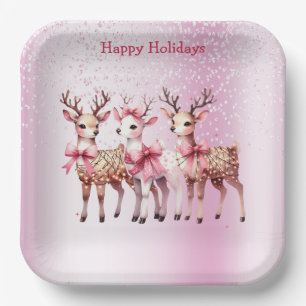 Assiettes En Carton Plaque de papier Noël Deer