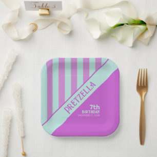 Assiettes En Carton Plaque de papier Pastel Turquoise rose