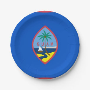 Assiettes En Carton Plaque de papier patriotique avec drapeau de Guam
