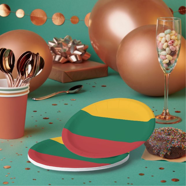 Assiettes En Carton Plaque de papier patriotique avec drapeau de la Li (Multi)