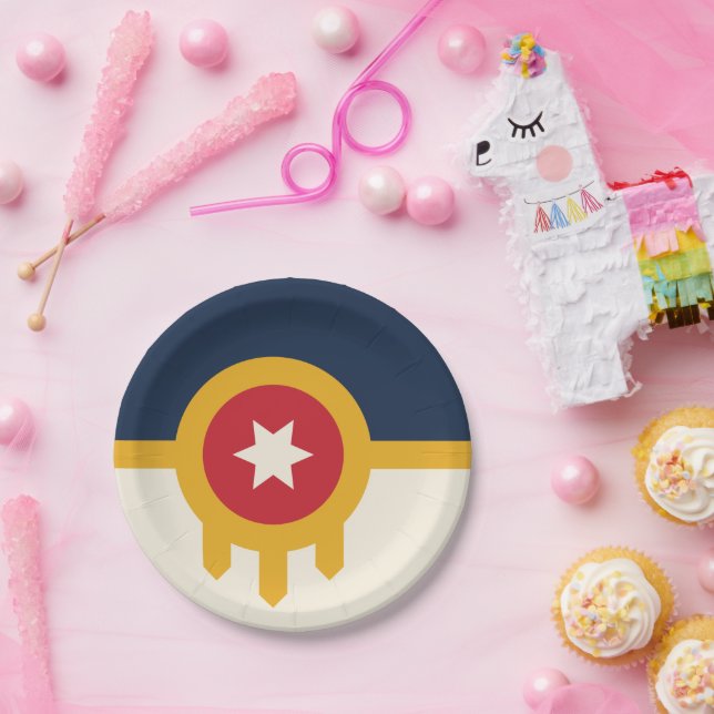 Assiettes En Carton Plaque de papier patriotique avec drapeau de la vi (Fête)