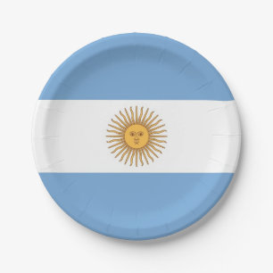 Assiettes En Carton Plaque de papier patriotique avec drapeau de l'Arg