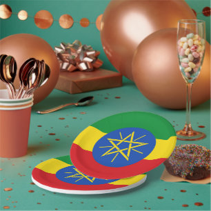 Assiettes En Carton Plaque de papier patriotique avec drapeau de l'Éth