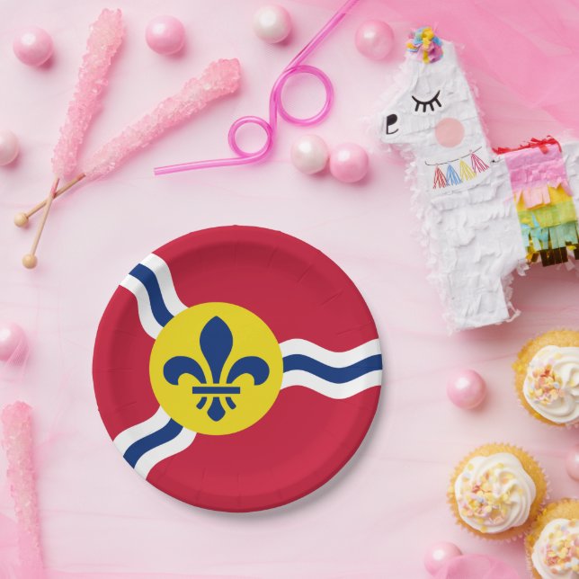 Assiettes En Carton Plaque de papier patriotique avec drapeau de St. L (Fête)