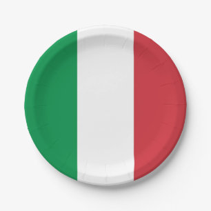 Assiettes En Carton Plaque de papier patriotique avec drapeau d'Italie