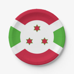 Assiettes En Carton Plaque de papier patriotique avec drapeau du Burun