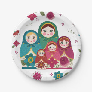 Assiettes En Carton Plaque de papier poupée russe