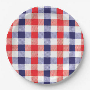 Assiettes En Carton Plaque de papier pour chèques patriotiques bleus 