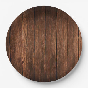 Assiettes En Carton Plaque de papier rond 9" Barre Bois Pays Rustique