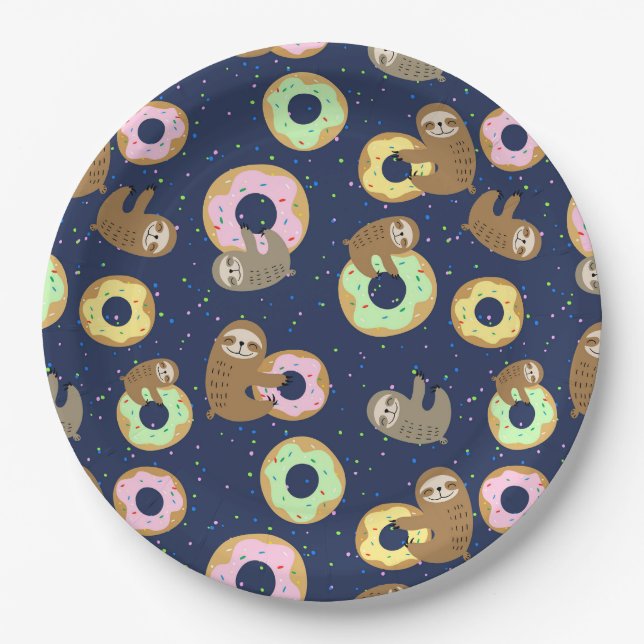Assiettes En Carton Plaque de papier Sloth (Devant)