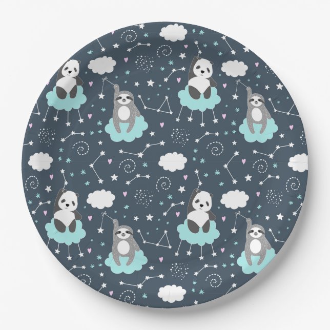 Assiettes En Carton Plaque de papier Sloth (Devant)