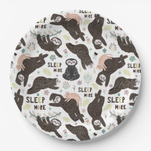 Assiettes En Carton Plaque de papier Sloth
