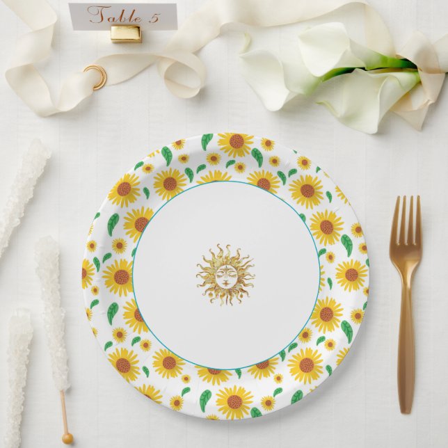 Assiettes En Carton Plaque de papier solstice été (Mariage)