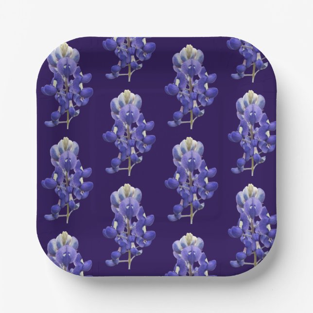 Assiettes En Carton Plaque de papier Texas Bluebonnet (Recto)