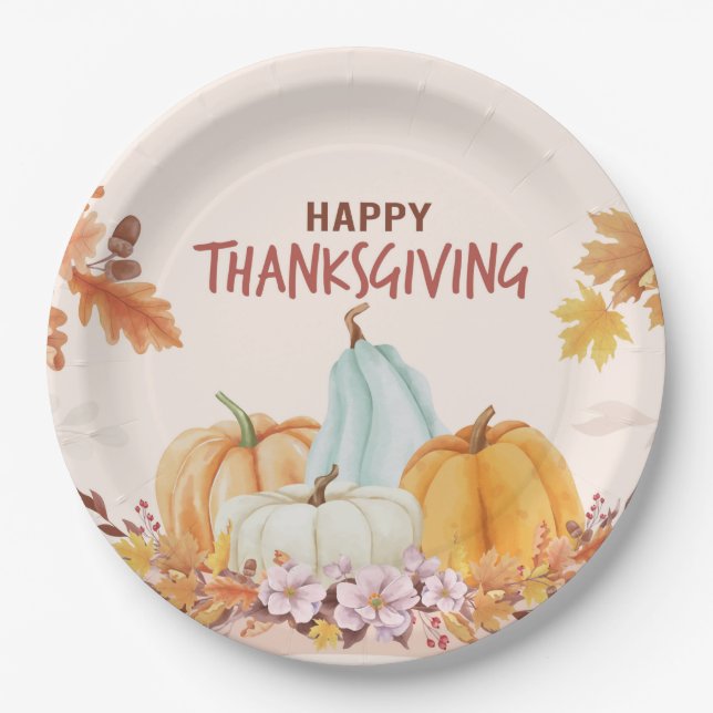 Assiettes En Carton Plaque de papier Thanksgiving (Devant)