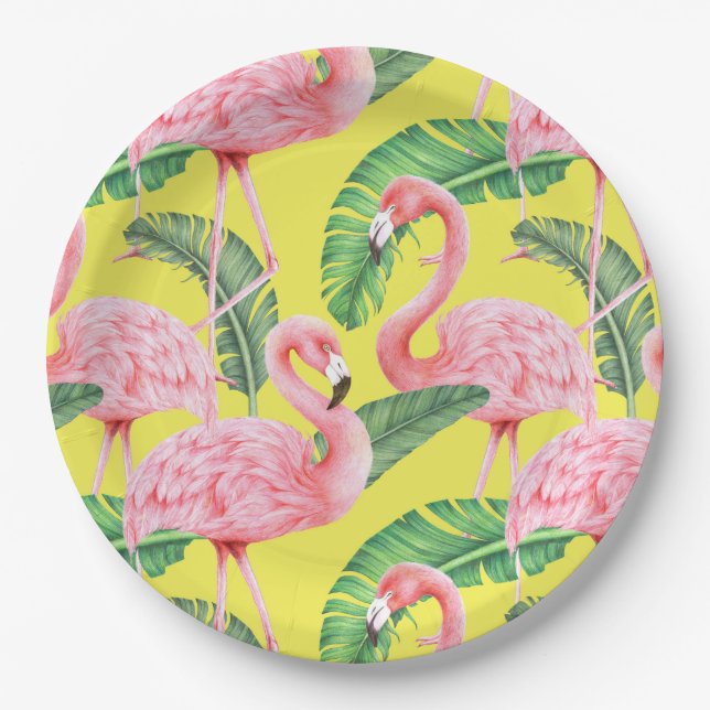 Assiettes En Carton Plaque de papier tropicale (Devant)