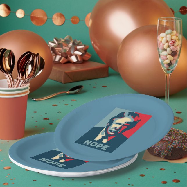 Assiettes En Carton Plaque de papier Trump Nope (Multi)