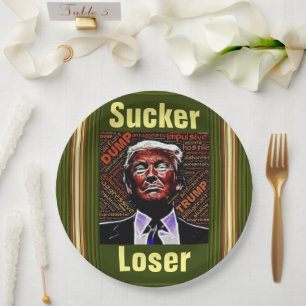 Assiettes En Carton Plaque de papier Trump Sucker/Loser