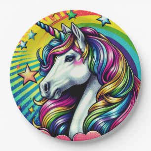 Assiettes En Carton Plaque de papier Unicorn !