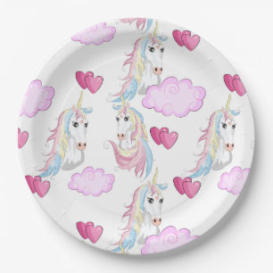 Assiettes En Carton Plaque de papier Unicorne