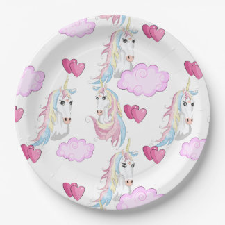 Assiettes En Carton Plaque de papier Unicorne