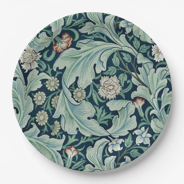 ASSIETTES EN CARTON PLAQUE DE PAPIER : WILLIAM MORRIS : DESIGN FLORAL (Devant)