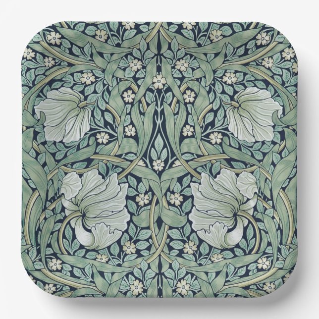 ASSIETTES EN CARTON PLAQUE DE PAPIER : WILLIAM MORRIS : PIMPERNEL (Recto)