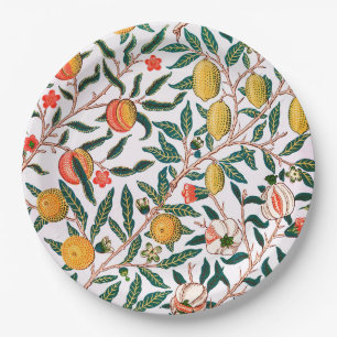 ASSIETTES EN CARTON PLAQUE DE PAPIER : WILLIAM MORRIS : POMEGRANATES