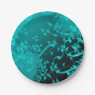 Assiettes En Carton Plaque de partie turquoise en satin