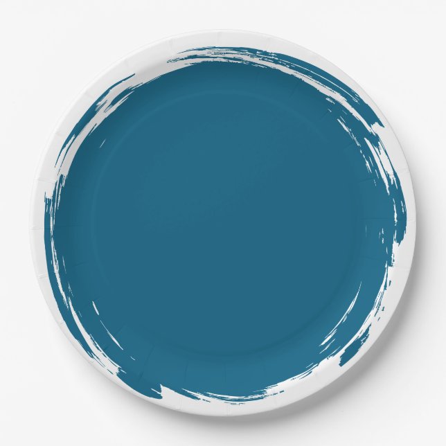 Assiettes En Carton Plaque de tache bleue (Devant)