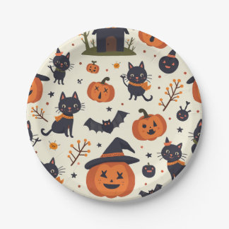 Assiettes En Carton Plaque d'Halloween