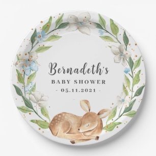 Assiettes En Carton Plaque en papier Baby shower de cerf de bois