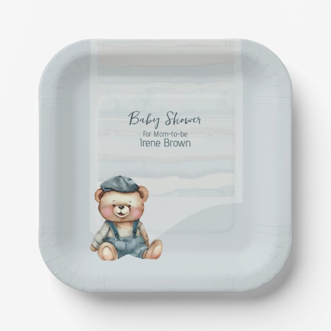 Assiettes En Carton Plaque en papier Baby shower de charme (Recto)