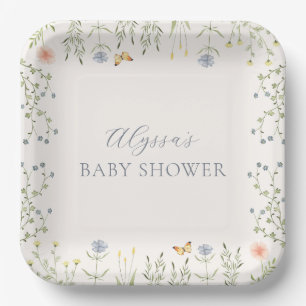 Assiettes En Carton Plaque en papier Baby shower floral