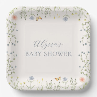 Assiettes En Carton Plaque en papier Baby shower floral
