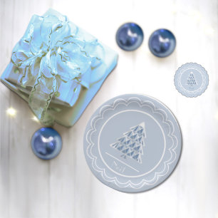 Assiettes En Carton Plaque en papier bleu à bascule Joyoux Noel