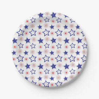 Assiettes En Carton Plaque en papier Blue Stars